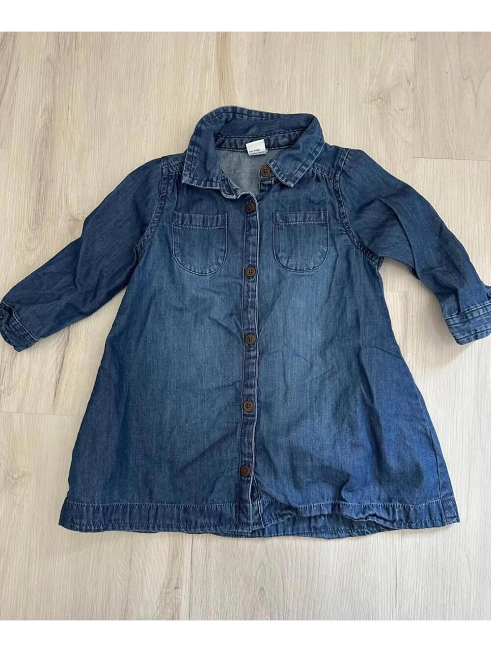 12-18m • Old Navy • Toddler Baby Girl Clothes Denim Jeans Chambray Dress